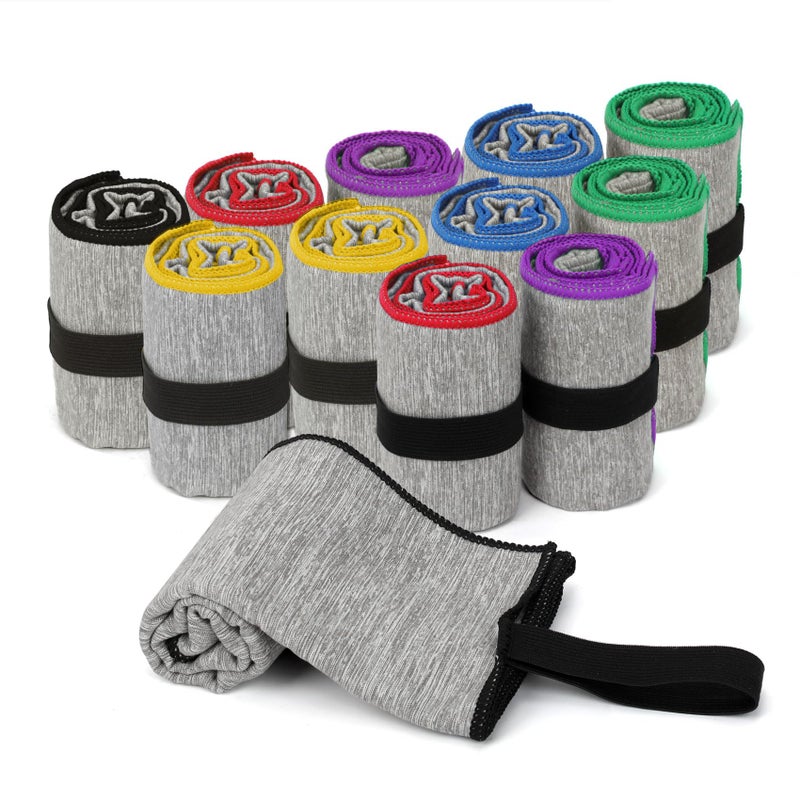 NUOYEE 12 Pack Gym Towels Microfiber Fast Drying Men Women Workout Gear for Fitness Yoga Exercise Tennis Quick Dry Towel for Outdoor Running Riding Jogging Hiking Camping Fishing - Image 1